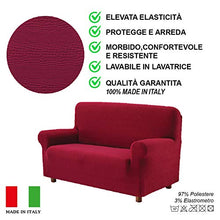PETTI Artigiani Italiani Copridivano Elasticizzato e Copripoltrona Disponibile per Poltrone, 2,3 e 4 100%, Made in Italy Bordeaux, 2 Posti (120 a 160 cm)
