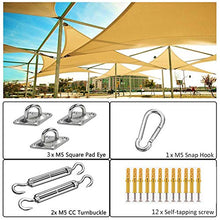 Kit di Fissaggio per Vele Ombreggianti, Kit di Ferramenta in Acciaio Inossidabile per Tende da Giardino per Impieghi Gravosi, Triangolo (Triangle Accessories,Silver)