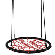 Sedia Sospesa per Bambini, 40" Rotondo Web Albero Rete Altalena Set Ancore Corde per Appendere capacità 400lb, Nest Dondolo da Giardino per Bambini con Corde Sospese