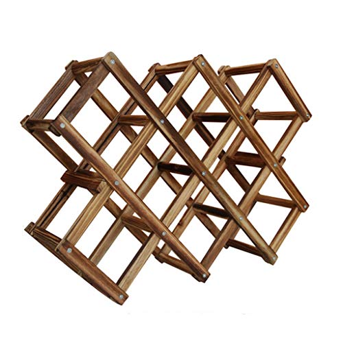 Porta Bottiglie da Vino Portabottiglie per Vino Legno Red Wine Rack 10 Bottle Holder Monte Bar display Vino Wine Rack Legno Rack del vino dell'alcool Rack Scaffale per Vino Porta Bottiglie e Vetro