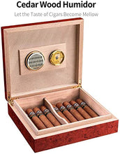 Stoccaggio Viaggi Legno di Cedro Black Box Desktop, Cigar Humidor con igrometro e umidificatore Convenienza (Color : Cherry)