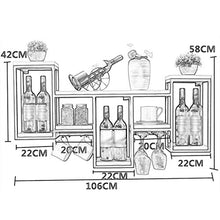 Elegante Scaffale per Vino Armadio per Vini in Ferro Battuto a Parete, Portabicchieri per Vino Nordico Creativo Portabicchieri Espositore Portabottiglie, HJJ