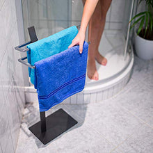 Relaxdays Porta Asciugamani da Pavimento, Acciaio Inossidabile, Modello Grao, 85 X 40 X 20 cm, Antracite