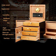 Legno di Cedro Humidor Cigar Humidor Clubhouse Display Box Scatola Portaoggetti per Sigari Armadio per Sigari Struttura in Legno A Quattro Strati Grande capacità può Contenere 125