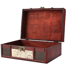 Oumefar Organizzatore di Gioielli in Scatola di Legno Custodia in Stile Antico per Decorazioni di Compleanno(Stamp with Lock)