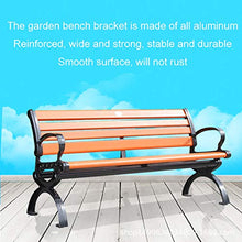 Panca da giardino per esterni sedile da terrazza, telaio in alluminio pressofuso resistente alle intemperie e sedili con doghe in legno anticorrosione, panca decorativa per balcone sedia lounge