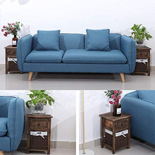 YINUODAY Comodino Rustico Comodini Tavoli Set di 2 Camere da Letto in Stile Rustico con Cassetto E Cestino Tavolino da Caffè Mid-Century da Salotto