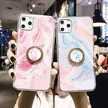 Suhctup Compatibile con Samsung Galaxy Note 10 Custodia in Slim Morbido Silicone TPU,Marmo Design con Glitter Brillantini Bling Cristallo Chiara Paraurti Protettiva Cover con Ring Kickstand -7