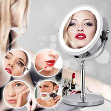 Specchio per Il Trucco Illuminato, Specchio cosmetico ingranditore 10X con 18 luci a LED, Specchio cosmetico con Luce LED Naturale Morbida a Pulsante on/off