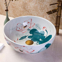 Lavabo in Ceramica Tondo Dipinto a Mano Mini Paletta lavabo Bagno Balcone Arte 35cm lavabo Lavabi