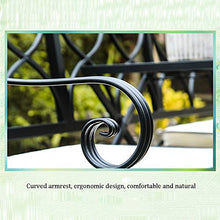 Household Products Tavolino da Esterno in Metallo Sedia Panca da Balcone, con bracciolo Schienale sollevabile Tavolo e Sedia Panca combinata Protezione Solare Resistente Panca e Tavolo in ghisa,