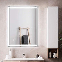 HFFFHA Specchi da Bagno 600 x 800 mm retroilluminato a LED retroilluminato Senza Cornice Specchio da Bagno Luce Specchio per Il Trucco Sensore di Controllo tattile