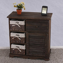 Mendler Serie vintage comodino cassettiera legno paulonia 3 ceste 30x60x63cm marrone