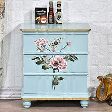 XUSHEN-HU Comodini Americana Dipinta a Mano Comodino Tre Secchio Locker Retro Semplice Verniciato Tavolo Luce d'angolo (Colore: Blu, Dimensione: 61x37.2x72cm)