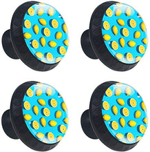 Estate Giallo Limone Modello Blu Pomelli per Porta Set di 4 Pomelli per Mobili Manopole per Cassetti Cucina Armadio Vetro