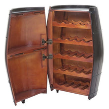 Mendler Portabottiglie a Forma di Botte HWC-T877 Legno di eucalipto 52x52x85cm per 23 Bottiglie