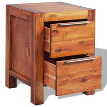 vidaXL Legno Massello di Acacia Comodino Marrone Armadietto Tavolino Notte