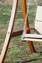 SAS AS-S Design Hollywoodschaukel Gartenschaukel Schaukelbank Rio aus Holz Lärche mit Dach und Polsterauflage Braun