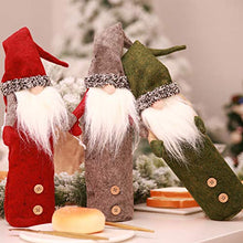 Amosfun Christmas Wine Bottle Cover Gnomes Wine Bottle Decorations Christmas Party Favors Supplies Gifts Grey