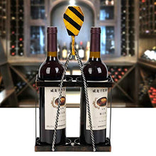 Elegante Semplicità Metallo Creativo Caricatore Creativo Corda Di Canapa Modellazione Vino Portabottiglie 2 Griglia Decorazione Desktop da Casa Bar in Ferro Battuto Armadietto Del Vino Decorazioni De