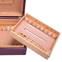 Umidificatori for sigari - Humidor for sigari di finissaggio a doppio strato di sigari Scatola di sigari for auto portatile in pelle di coccodrillo Cigar Box Dimensioni: 230x220x100mm Cedro spagnolo c
