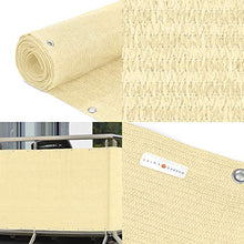 PRIMA GARDEN Balcone Privacy e Protezione dal Vento 500 x 90 cm | Resistente alle intemperie e ai Raggi UV, Idrorepellente e Resistente agli Strappi | Opaco, con Cordino di 12 m (Bianco Sporco)