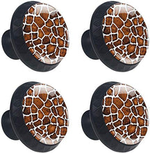 Modello di pelle di giraffa animale Pomelli per Porta Set di 4 Pomelli per Mobili Manopole per Cassetti Cucina Armadio Vetro