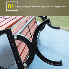 GaoF Panchine da Giardino da Esterno Panchine da terrazza per Il Tempo Libero, panchina Resistente alle intemperie con Gambe in Alluminio e Legno di Pino anticorrosivo, Comoda panchina a 2 posti con