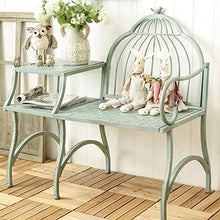 outdoor product Seduta da Giardino retrò in Ferro battuto, Posti a Sedere in Salotto con Balcone all'aperto, Panca Decorativa in Metallo con Schienale/bracciolo/ripiano, Adatta per Prato, Veranda