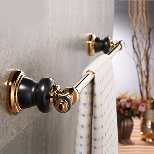 MBYW Portasciugamani Moderno e Minimalista Alto carico Portasciugamani Elegante da Bagno Mensola portaoggetti Porta salvietta, unipolare, Tutto Rame, Stile Europeo, Bagno, Dorato