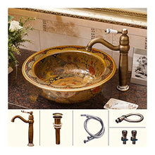 lilili Lavabo da Appoggio Lavandino Lavabo da Appoggio in Ceramica in Stile Europeo,lavabo da Appoggio 48x37x13cm (Color : There Are Accessories)