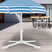 Base portatile bianca per ombrellone a quattro gambe, porta ombrellone, per giardino spiaggia