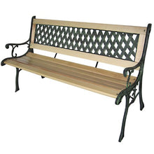 Miadomodo Panca giardino esterno panca in legno con ghisa ca. 122 x 56 x 74 cm con design a croce
