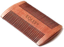 EQLEF® - Pettine in legno di sandalo rosso senza statico fatto a mano, pettine tascabile (barba)