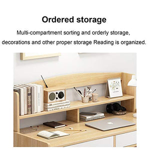 Scrivania Home Office con scrittoio con libreria, Scrivania da Studio Semplice Piccola scrivania per Computer Desktop con cassetti, Stile Moderno e Semplice, Risparmio di Spazio
