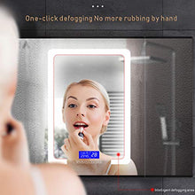 Specchietto retroilluminato per bagno a LED, retroilluminato per bagno intelligente con interruttore a sfioramento + Appannamento rapido + Bluetooth + Illuminazione di bellezza + Display digitale