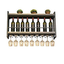 Armadietto del Vino Scaffale da Cucina Organizzazione Scaffale per Vino Industriale A Muro in Ferro retrò Scaffale per Vino in Metallo, Bottiglia di Vino | Portabicchieri 18 Portabicchieri da Vino Sc