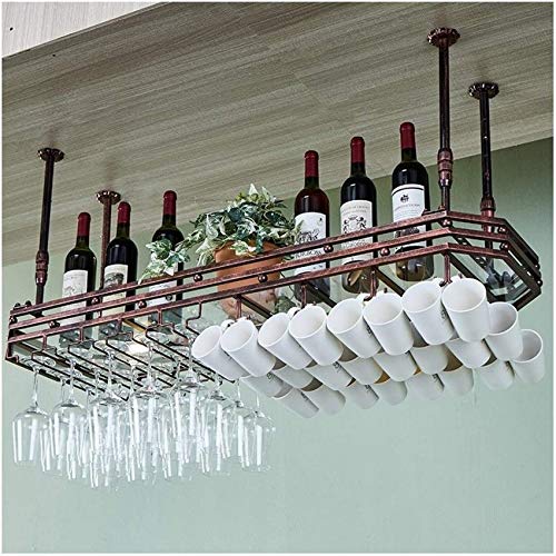 FCXBQ Portabottiglie per Uso Domestico, Decorazione Creativa Europea, Appendiabiti per Bicchieri da Vino, portabottiglie per Bicchieri da Vino, portabottiglie da Bar Capovolto (Colore: Marrone, di