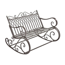 [en.casa] Panca a Dondolo da Giardino/Terrazza Panchina in Metallo per Uso Esterno in Stile Vintage Sedia a 2 Posti Oscillante - Verde