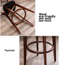 LWW Sgabelli, Gambe in legno con parte posteriore del cuoio Sgabello sedia poggiapiedi nero schienale del sedile pranzo sedie per la colazione cucina Bar Café Legno Sgabelli Sgabelli Faux,Legna,SeatH