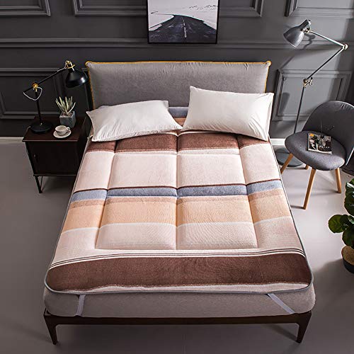 BITFED Materassi Letto Futon Addensare Stai al Caldo Accogliente Lanuginoso Slittata Pieghevole Facile da Riporre Tessuto di Flanella Singolo Doppio Famiglia All'aperto 8 Cm di Spessore,B,180 * 200cm