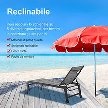 Outsunny Sdraio da Giardino Reclinabile su 5 Livelli Rivestimento Imbottito, Alluminio e Textilene, 72x168x102cm Grigio