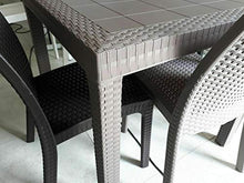 Sedam Srl Tavolo Dallas, in Rattan, da Esterno, Giardino, 80x80, Vari Colori, Alta qualità (Tortora)