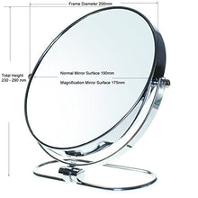 TUKA Pieghevole Specchio Bagno per Trucco 10X Ingranditori, 8" Doppio Specchio Cosmetico con Piedistallo, ø 20 cm Specchio da Tavolo per Trucco e Rasatura, 2 Facciate Vanity Mirror, TKD3125-10x