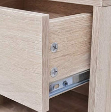 Comodino in legno di quercia con un cassetto 36,5 x 30,5 x 38 cm