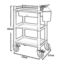 DHR- 3 tier Utility Carrello con cassetto e vano portaoggetti, commerciale salone di bellezza Attrezzature su ruote Carrello, attrezzature mediche Trolley Bagagli servizio di bellezza trolley
