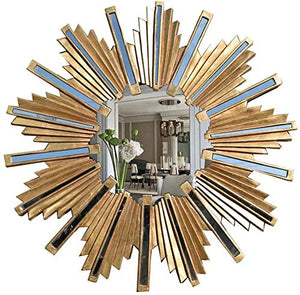 Trucco specchio con luci 28,1 pollici oro Bathroom Specchio, a parete Specchio rotondo, trucco impermeabile e protetto contro le esplosioni Specchio da toilette Retro Classic Ingresso specchio decorat
