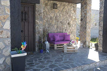 Palets Talavera SL Set 1 x divano pallet 12 Ocm x 80 cm, 1 x tavolo 80 x 50 cm, levigato e spazzolato, per interni ed esterni, colore naturale