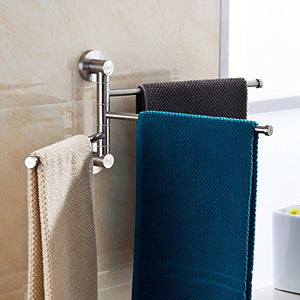 MBYW Portasciugamani Moderno Portasciugamani Elegante per Il Bagno di Moda 304 Acciaio Inox Spazzolato attività Rotante portasciugamani portasciugamani Bagno Bagno Asciugamano Appeso Pugno