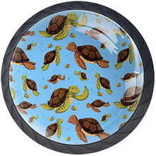 La tartaruga di mare pesca il mare blu Pomelli per Porta Set di 4 Pomelli per Mobili Manopole per Cassetti Cucina Armadio Vetro